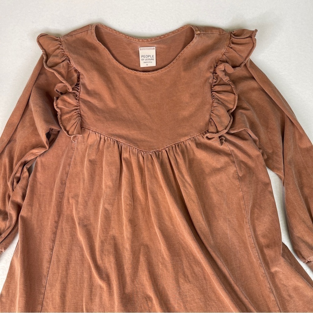 People of Leisure Hannah Dress Saddle Brown Small - Picture 4 of 12